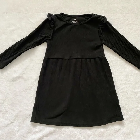 H&M | Dresses | Hm Ribbed Jersey Dress Black | Poshmark